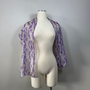 April Cornell Purple Floral Scarf